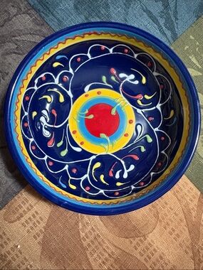 🥣DELRIO SALADO🥣Spanish Hand-Painted Blue Bowl